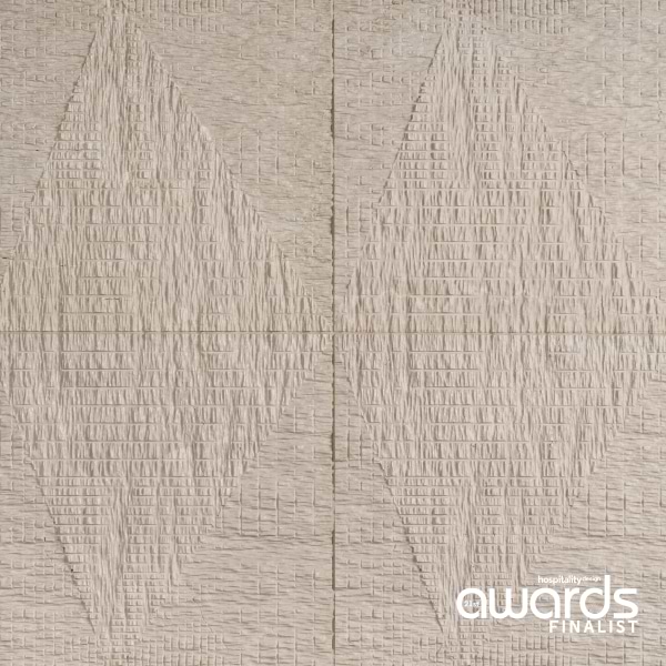 Bansu Carved Cream Botticino Classico 16x16 Textured Honed Marble Tile