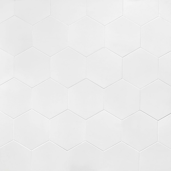 Symetro Hexagon White 10" Matte Porcelain Tile