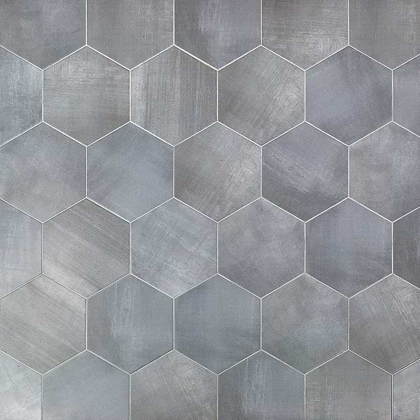 Paige Grigio 10" Hexagon Matte Cement Look Porcelain Tile