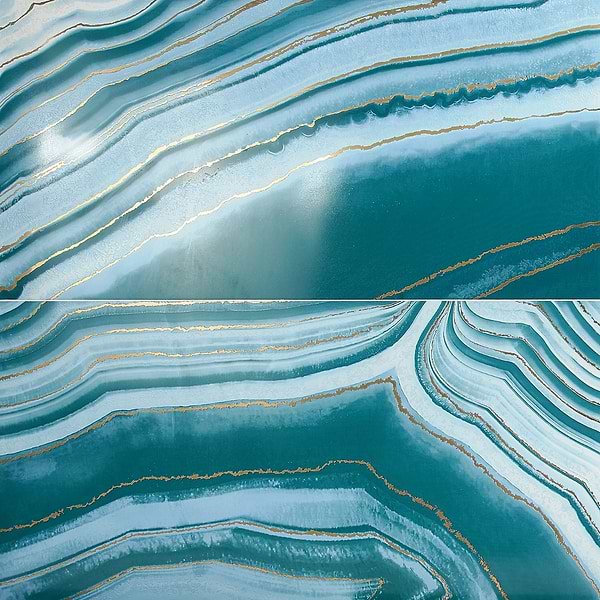 Agate Art Ocean Green 24x48 Artisan Decor Polished Porcelain Tile