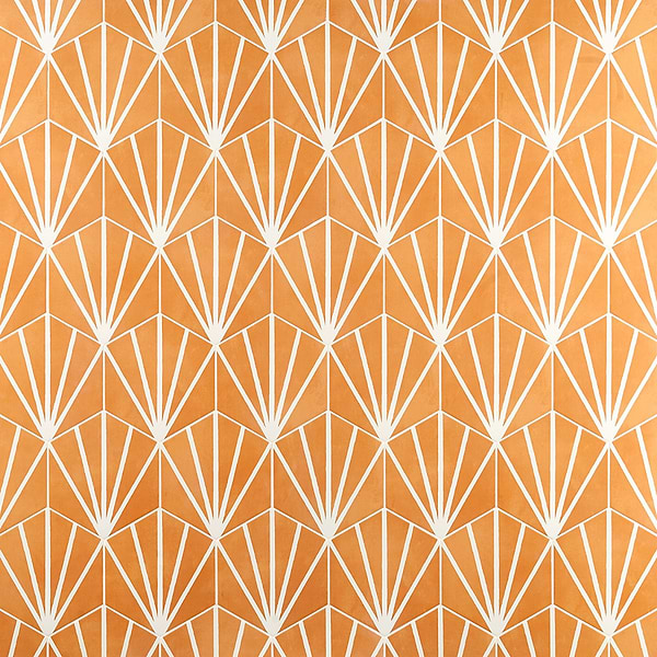 HexArt Deco Orange 8" Hexagon Matte Porcelain Tile