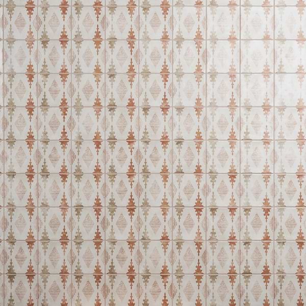 Paula Purroy Talia Aztec Terracotta 5x5 Matte Ceramic Tile