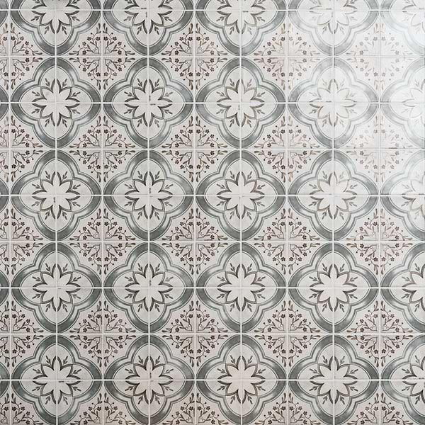 Paula Purroy Talia Blossom Blue Gray with Gold 5x5 Matte Ceramic Tile