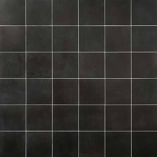 Art Geo by Elizabeth Sutton Charcoal Black 8x8 Matte Porcelain Tile