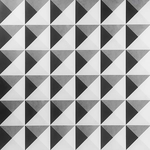 Art Geo by Elizabeth Sutton Cement Deco Charcoal Black 8x8 Matte Porcelain Tile