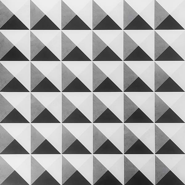 Art Geo by Elizabeth Sutton Deco Prism Charcoal Black 8x8 Matte Porcelain Tile