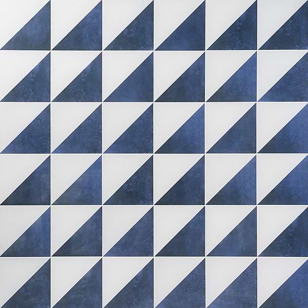 Art Geo by Elizabeth Sutton Dos Triangle Blue 8x8 Matte Porcelain Tile