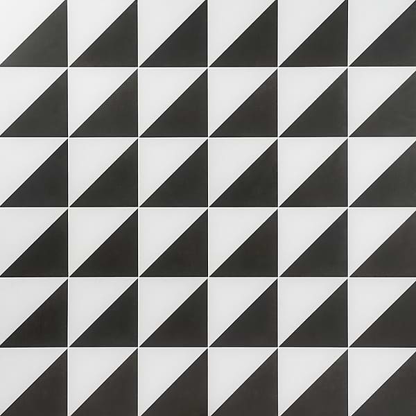 Art Geo by Elizabeth Sutton Cement Dos Charcoal Black 8x8 Matte Porcelain Tile