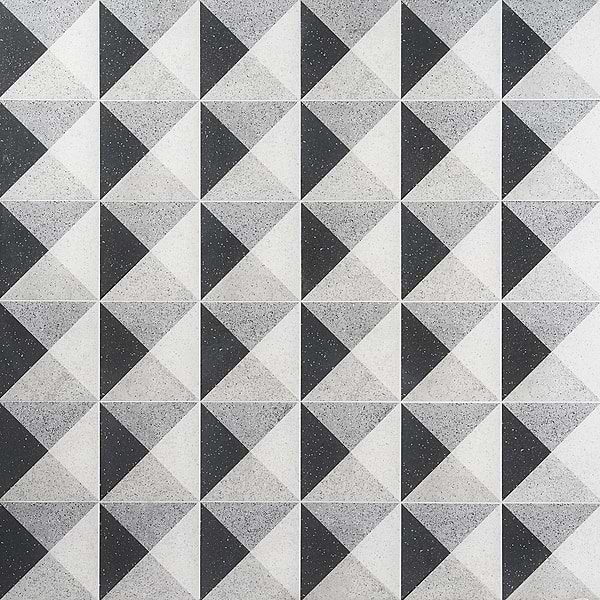 Art Geo by Elizabeth Sutton Terrazzo Deco Charcoal Black 8x8 Matte Porcelain Tile