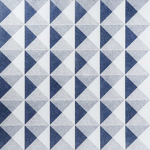 Art Geo by Elizabeth Sutton Terrazzo Deco Blue 8x8 Matte Porcelain Tile