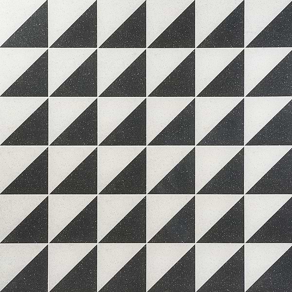Art Geo Terrazzo Dos Charcoal Black by Elizabeth Sutton 8x8 Matte Porcelain Tile