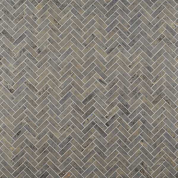 Portrait Sage Gray 1x4 Herringbone Matte Porcelain Mosaic Tile