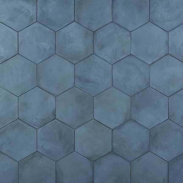 Ava Blue Ocean 8" Hexagon Matte Porcelain Tile