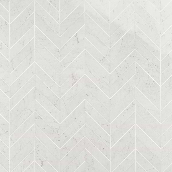 DreamStone Carrara Giola 2x8 Chevron Polished Porcelain Mosaic