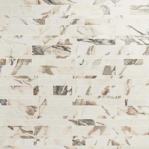 DreamStone Calacatta Rustico Railroad Polished Porcelain Mosaic