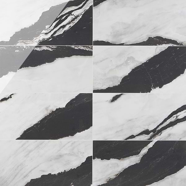 DreamStone Panda White 12x24 Polished Porcelain Tile