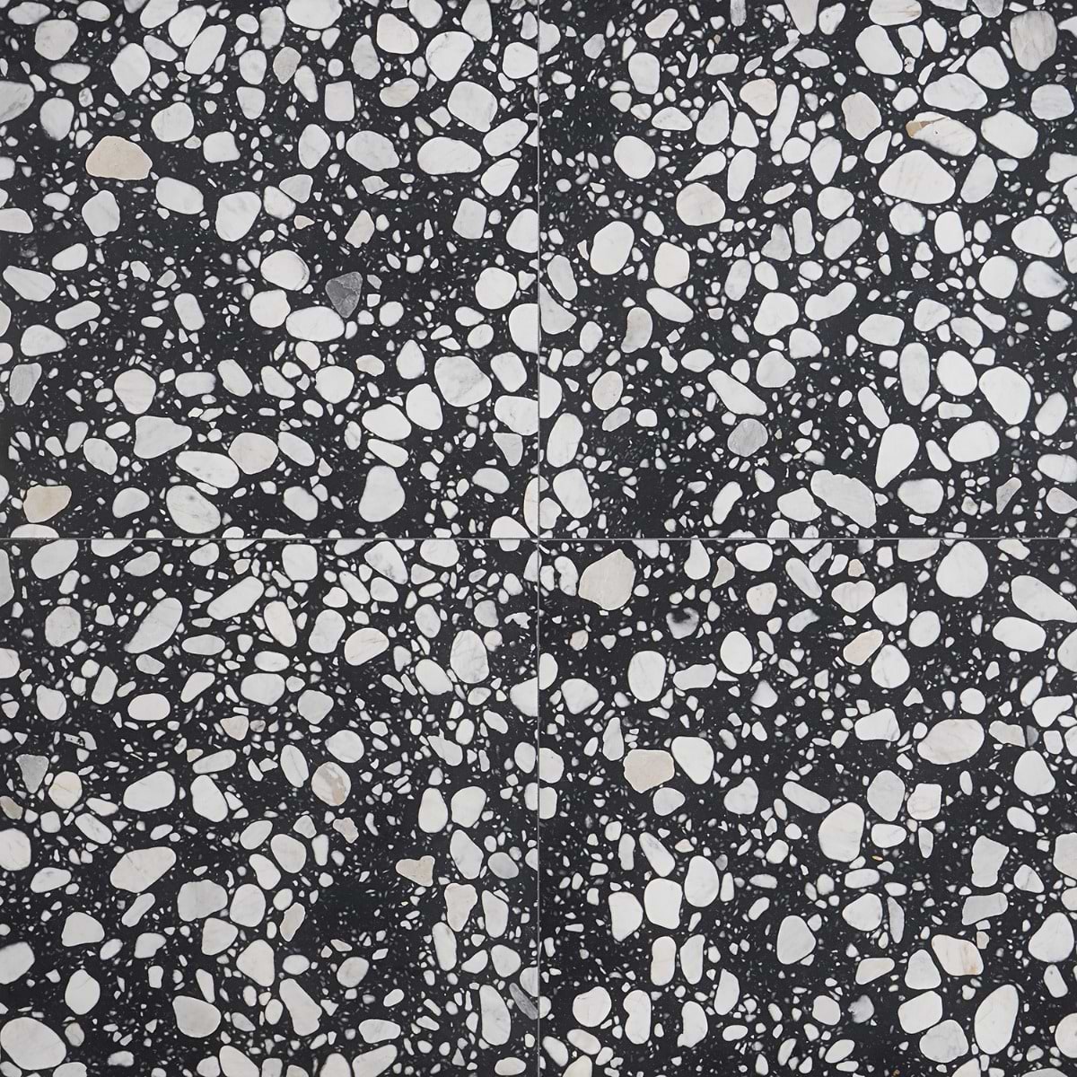 Terrazzo Italy Sacra Nero Black & White 24x24 Honed Terrazzo Tile
