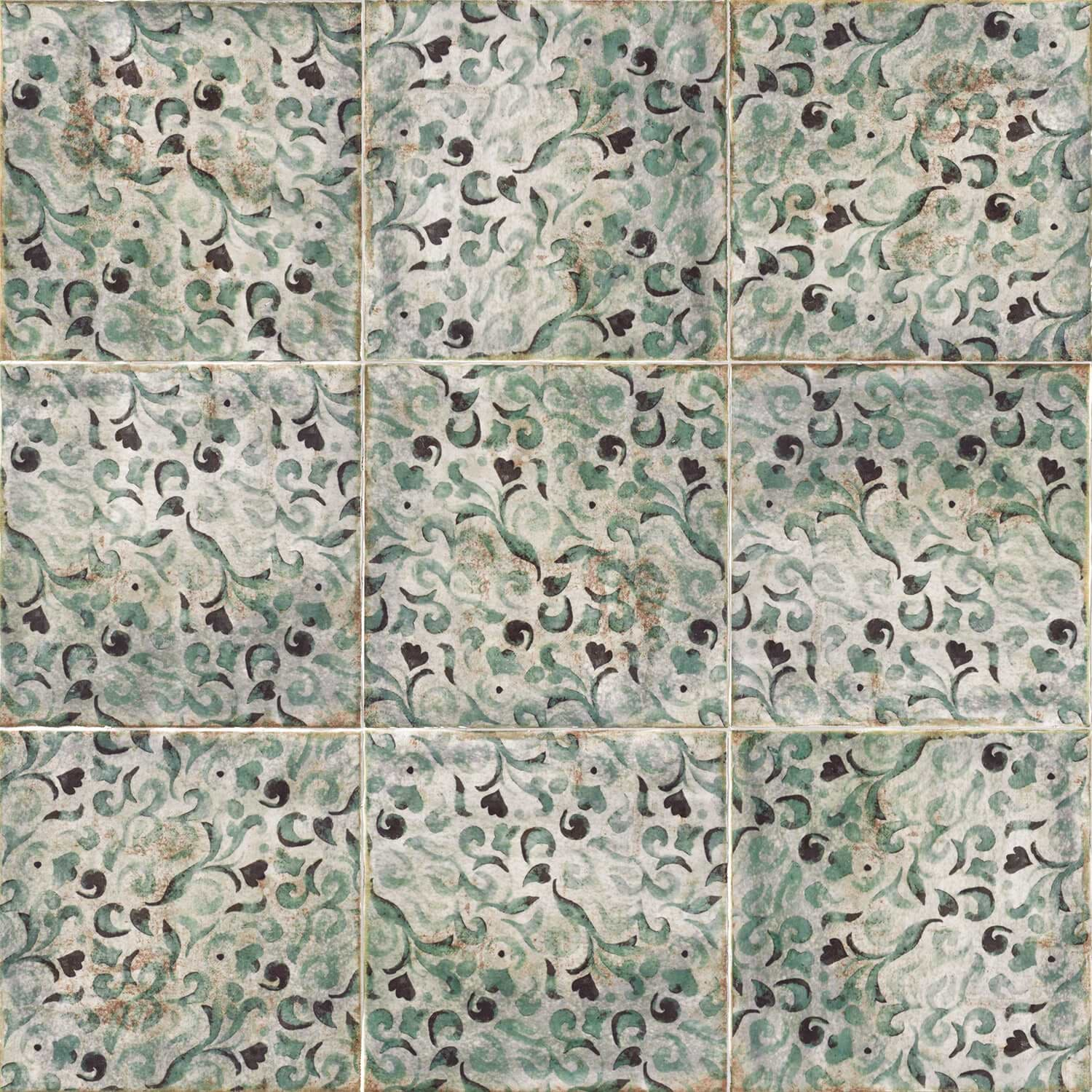 Angela Harris Dunmore Savona Decor 8x8 Green Polished Ceramic Wall Tile