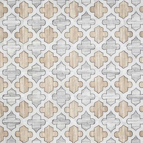 Alesso Deco Picos Beige 8x8 Matte Porcelain Tile