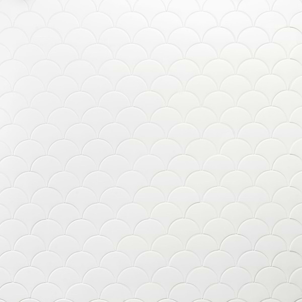 Highwater Blanco White Fishscale Matte 2x5 Ceramic Wall Tile