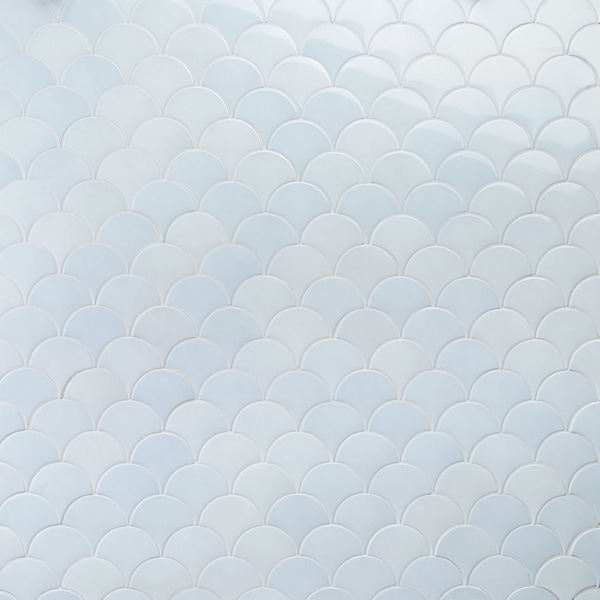 Highwater Maya Blue 2x5 Fishscale Polished Ceramic Wall Tile