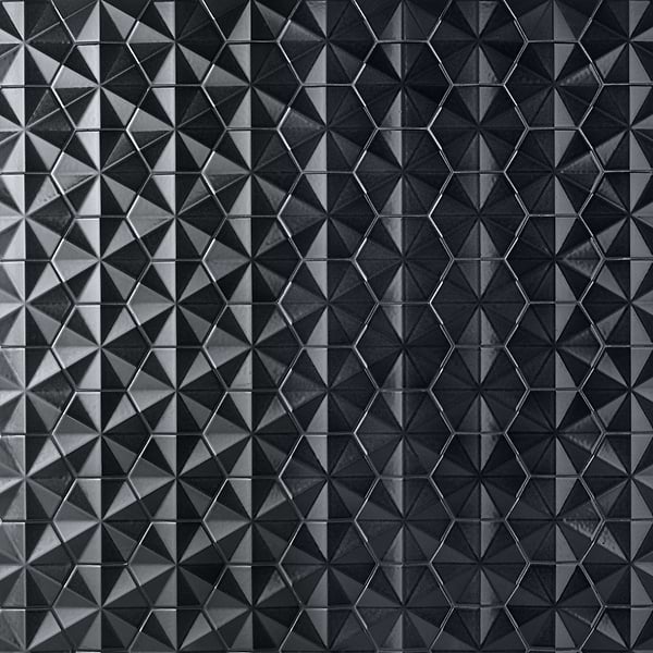 Zeal Ogassian 3D 6" Hexagon Gunmetal Gray Glazed Porcelain Tile
