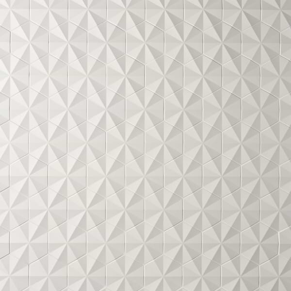 Zeal Ogassian 3D 6" Hexagon White Matte Porcelain Tile