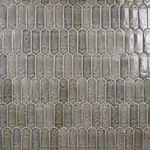 Corali Dove Gray 3x9 Textured Fish Scale Glossy Ceramic Tile