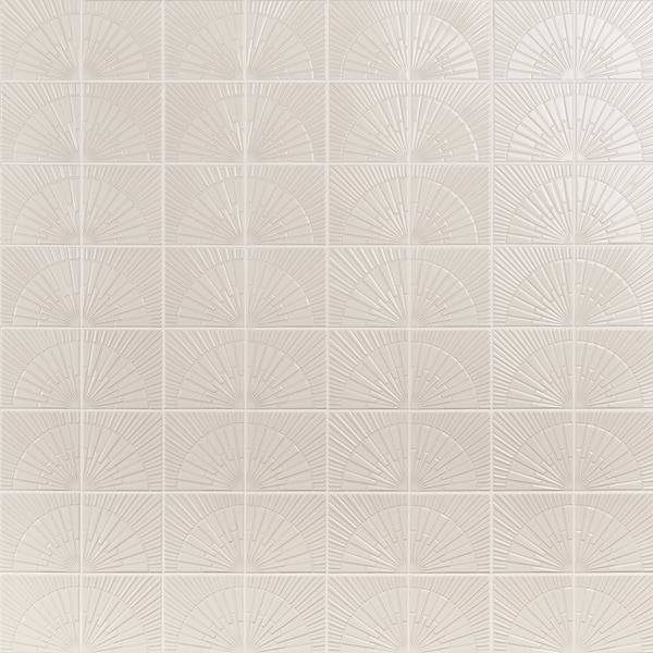 Stacy Garcia Radius Ivory White 6x6 3D Crackled Glossy Ceramic Tile