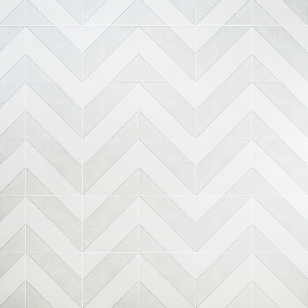 Auteur Diagonals Chevron Ash Gray 9x9 Matte Porcelain Tile