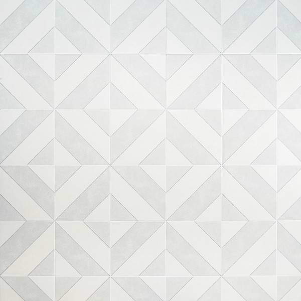 Auteur Diagonals Kaleidoscope Ash Gray 9x9 Matte Porcelain Tile