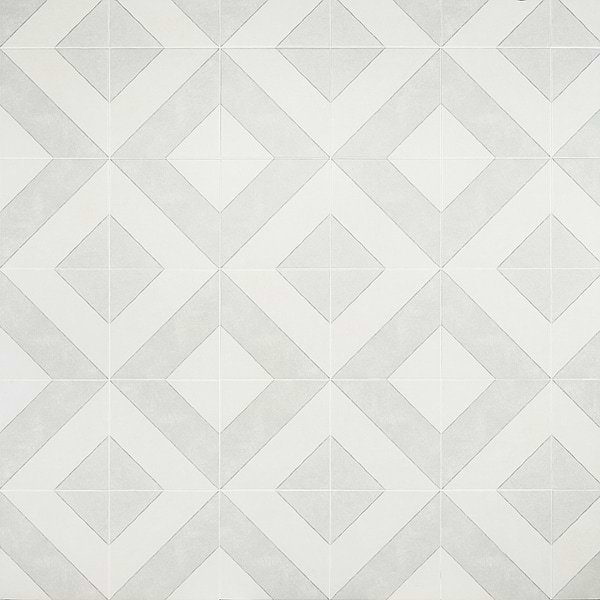 Auteur Diagonals Jewel Ash Gray 9x9 Matte Porcelain Tile