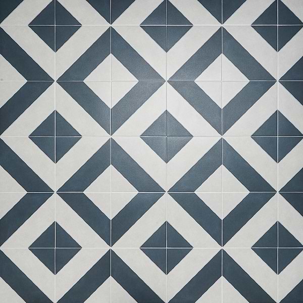Auteur Diagonals Jewel Navy Blue 9x9 Matte Porcelain Tile