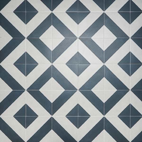 Auteur Diagonals Navy 9x9 Porcelain Tile