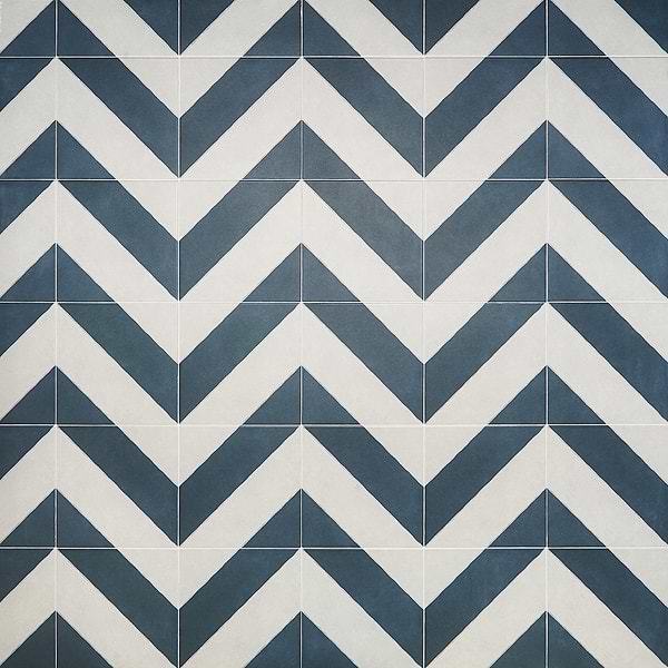 Auteur Diagonals Navy 9x9 Porcelain Tile