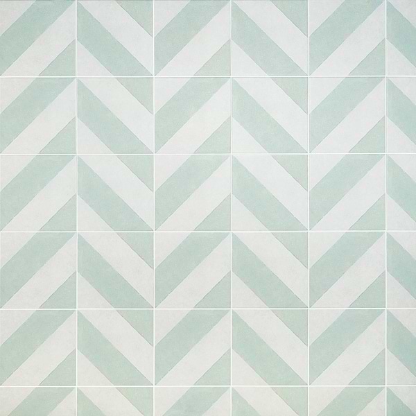 Auteur Diagonals Chevron-Offset Sage Green 9x9 Matte Porcelain Tile