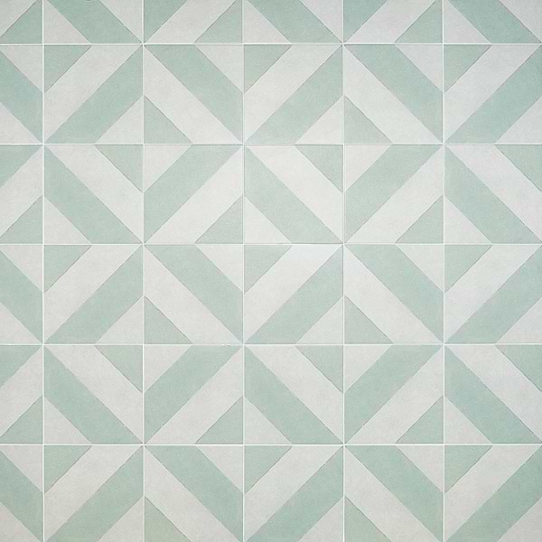 Auteur Diagonals Kaleidoscope Sage Green 9x9 Matte Porcelain Tile