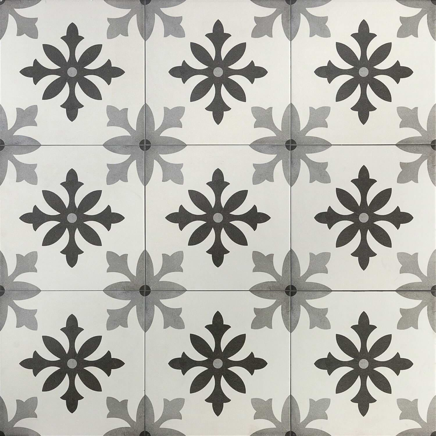 Disco-Bella Picasso Blanco 9x9 Matte Porcelain Tile