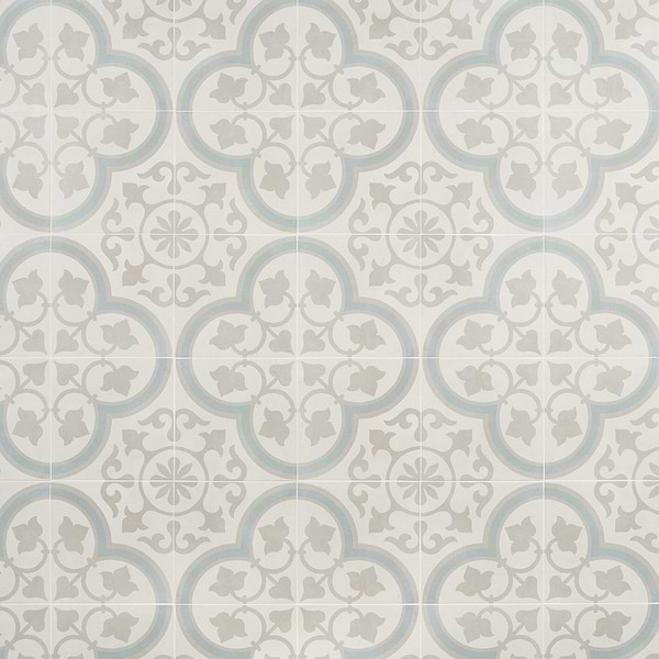 Lapaz Silver Ornate 9x9 Matte Porcelain Tile