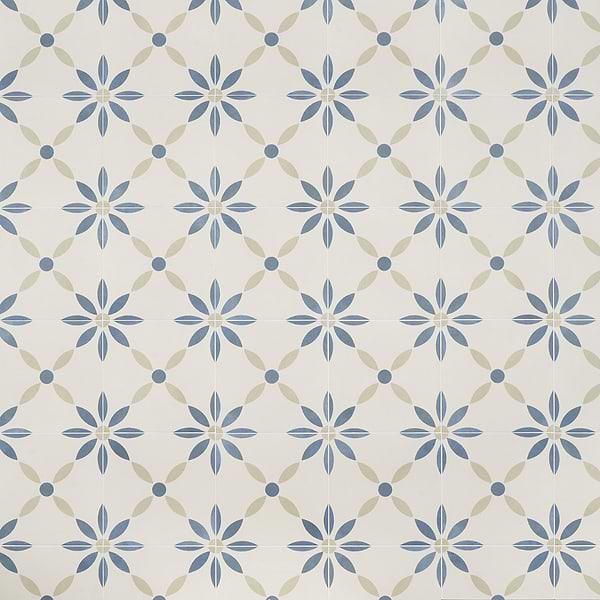 Lapaz White Flower 9x9 Matte Porcelain Tile