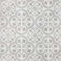 Cascais Silver Ornate 9x9 Matte Porcelain Tile