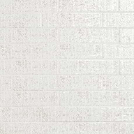 Chance White 2x10 Polished Ceramic Chevron Tile