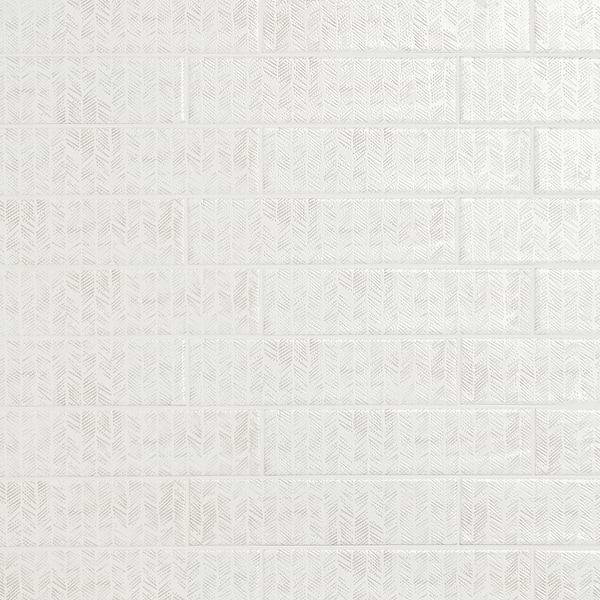 Chance White 2x10 Polished Ceramic Chevron Tile