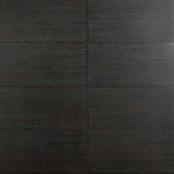 Rethink Decoro Leather Black 12x24 Textured Matte Porcelain Tile