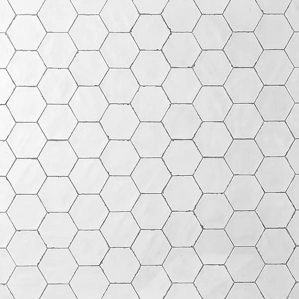 Sasha Hex Solaro White 6" Matte Porcelain Hexagon Tile