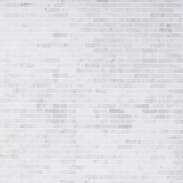 Disco-Carrara 1/2x2 Marble Polished Mosaic Tile