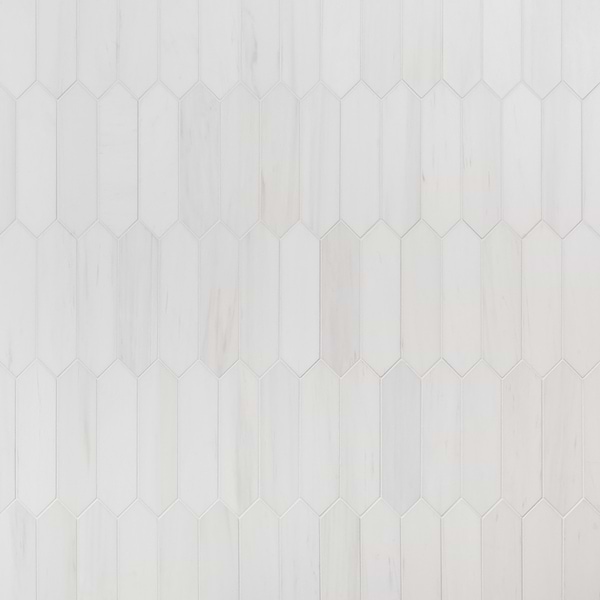 Bianco Dolomite White 3x12 Picket Premium Honed Marble Tile