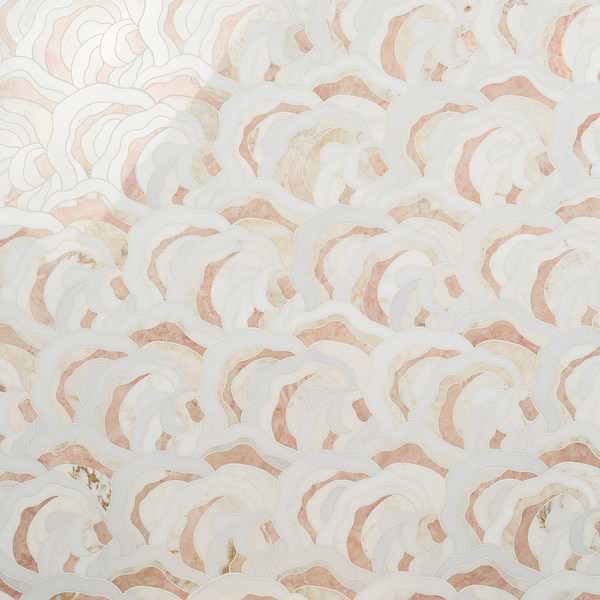 Iris Rosa Onyx Pink Polished Marble Waterjet Mosaic Tile
