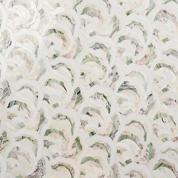Iris Viola Jade Green Polished Marble Waterjet Mosaic Tile
