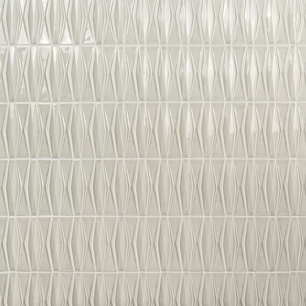 Nabi Harlequin Tundra Gray 2x8 Crackled Glossy Glass Mosaic Tile